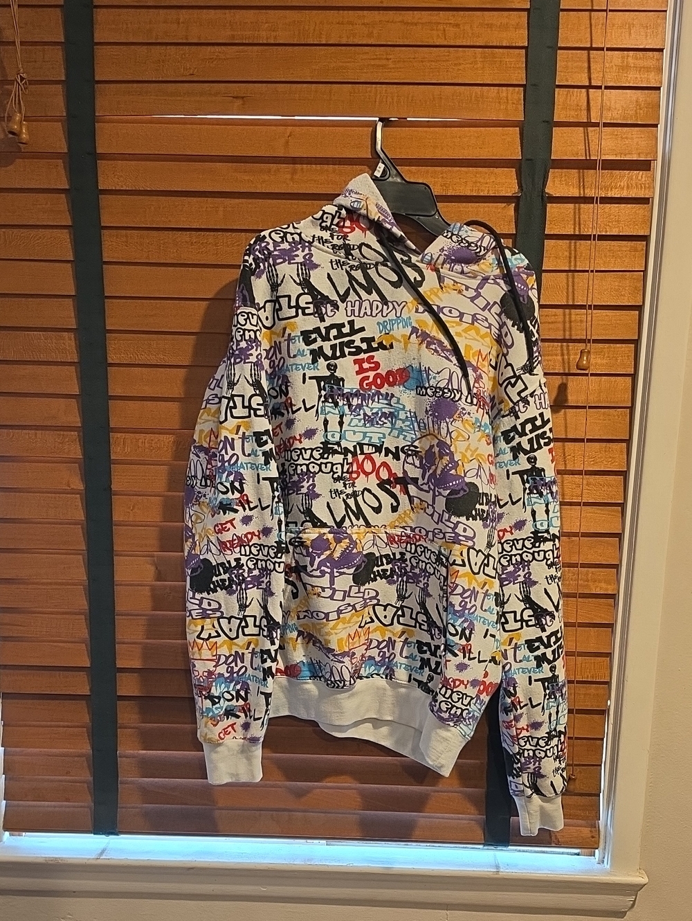 Eighty Eight White Multicolor Graffiti Crewneck Sweatshirt